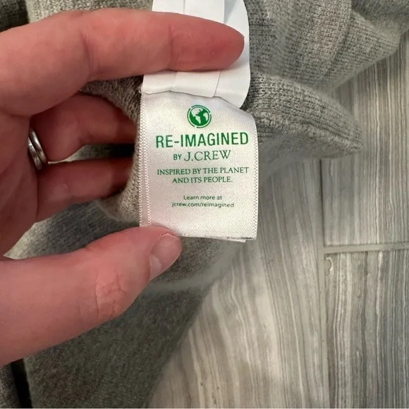 J Crew Re-Imagined Cotton Wool Blend Open Cardigan sweater Blazer L/XL Pockets - Picture 6 of 7